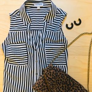 Express sleeveless striped portofino shirt